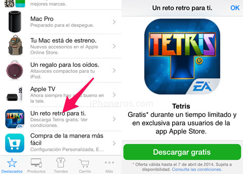 Tetris regalado en la Apple Store