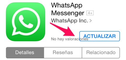 Whatsapp listo para actualizar