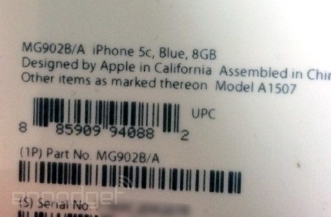 Supuesta caja del iPhone 5C de 8GB