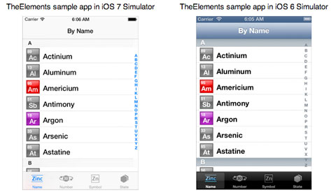 Cambio de diseño en Apps de iOS 6 a iOS 7