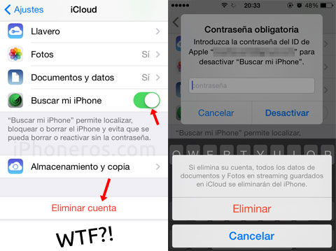 Si Buscar mi iPhone no está activada en el dispositivo perdido