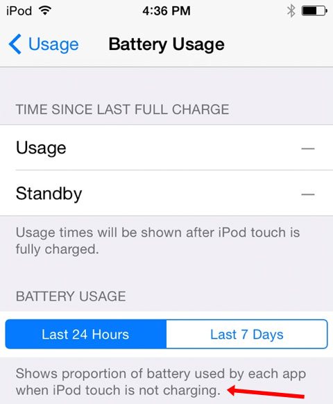 Uso de batería en iOS 8