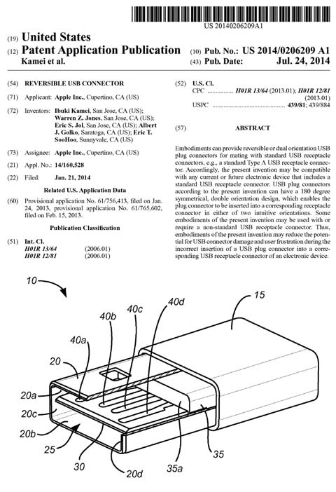 Patente de conector reversible