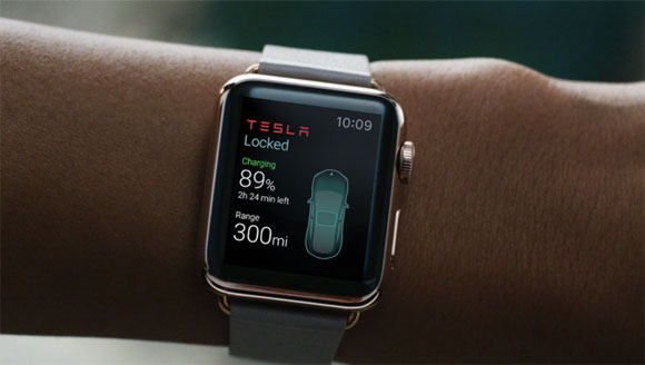 App de Tesla en el Apple Watch