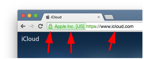 Certificados SSL de la web de iCloud.com