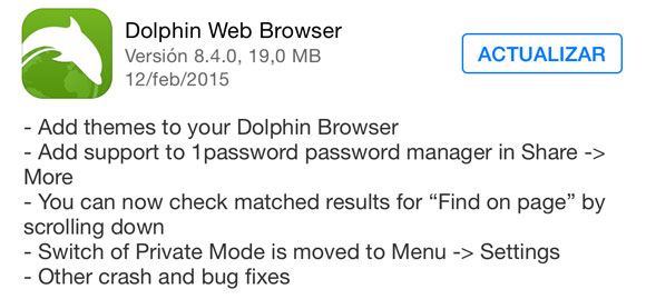 Dolphin Browser listo para actualizarse