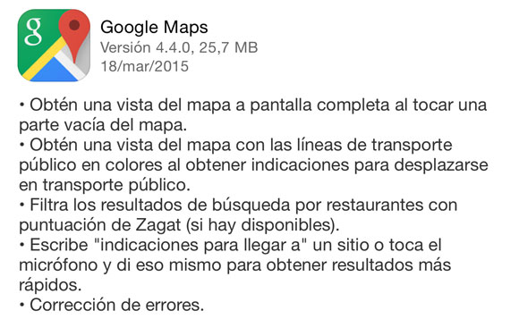 Cambios en Google Maps