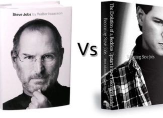 Dos libros de la biografía de Steve Jobs