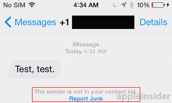 Reportando Spam en iOS 8.3