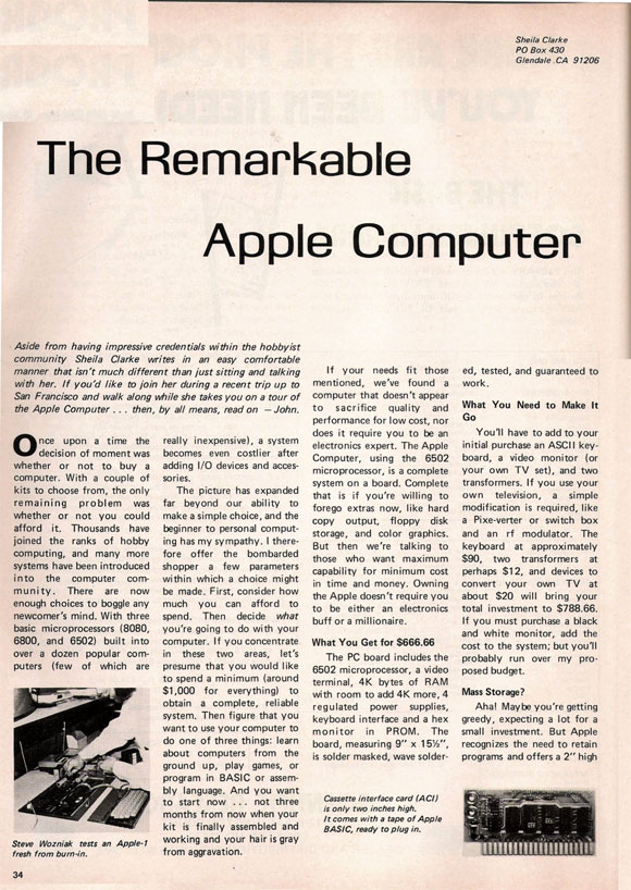 Primer artículo de Apple