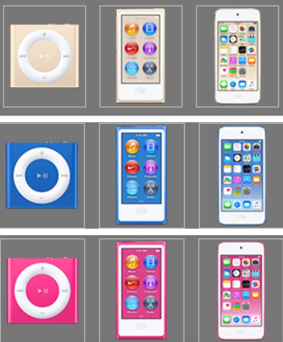iPod touch, nano y Shuffle en nuevos colores