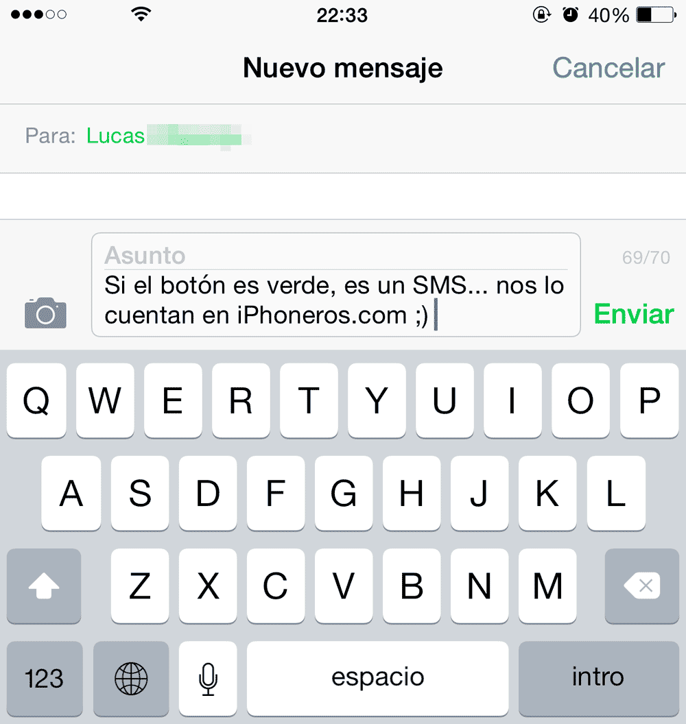 iMessage o SMS