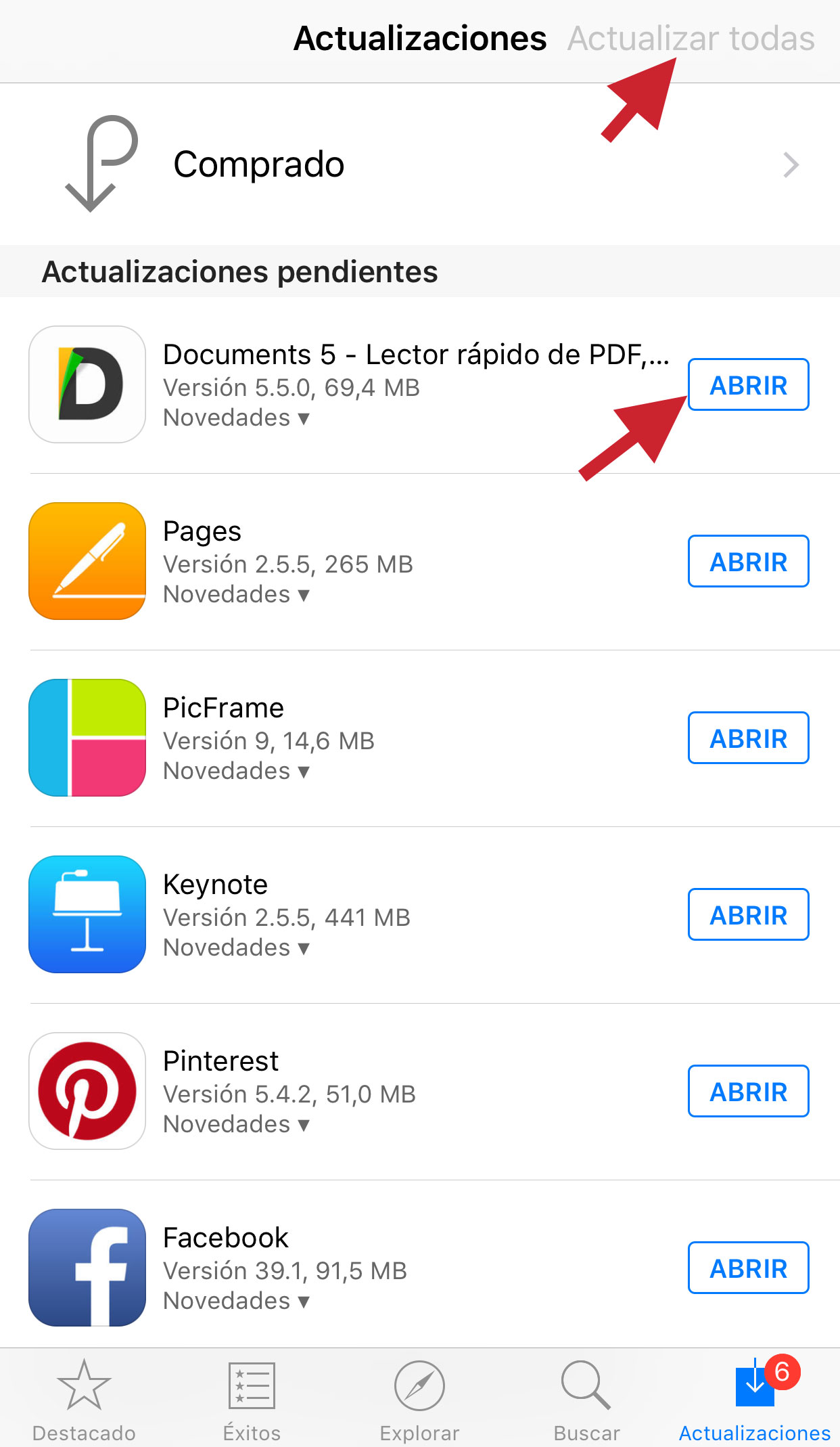 Apps que no se pueden actualizar