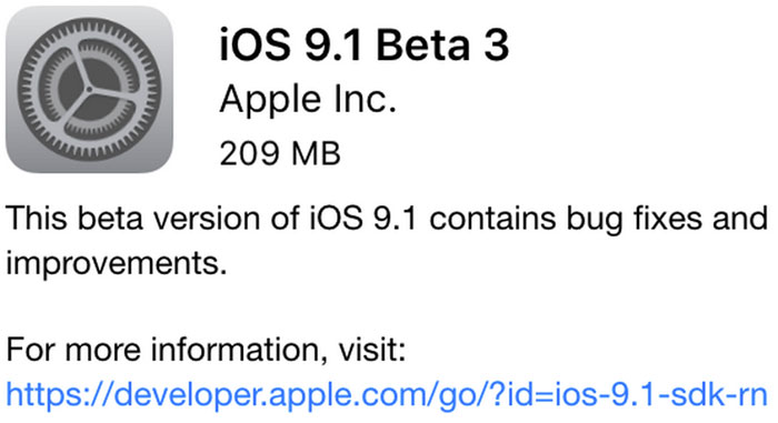 iOS 9.1 beta 3