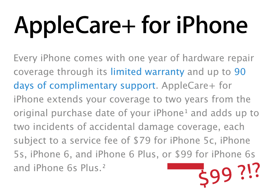 AppleCare+ para iPhone 6S
