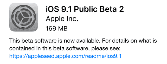 iOS 9.1 public beta 2