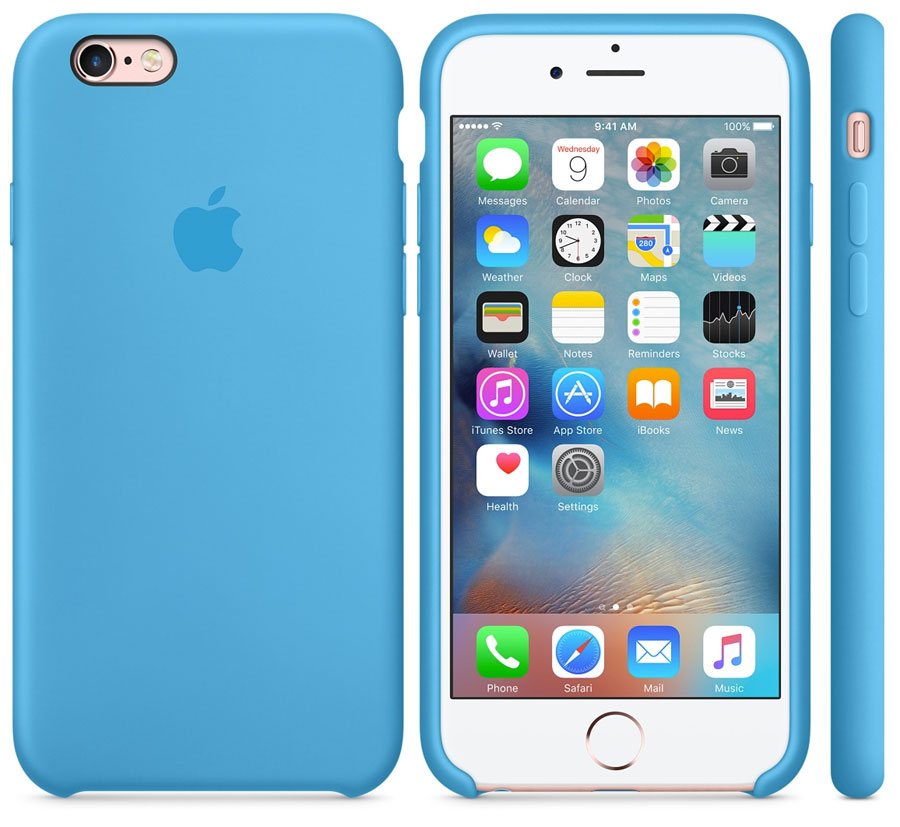 Funda de silicona azul claro para iPhone 6 y 6S
