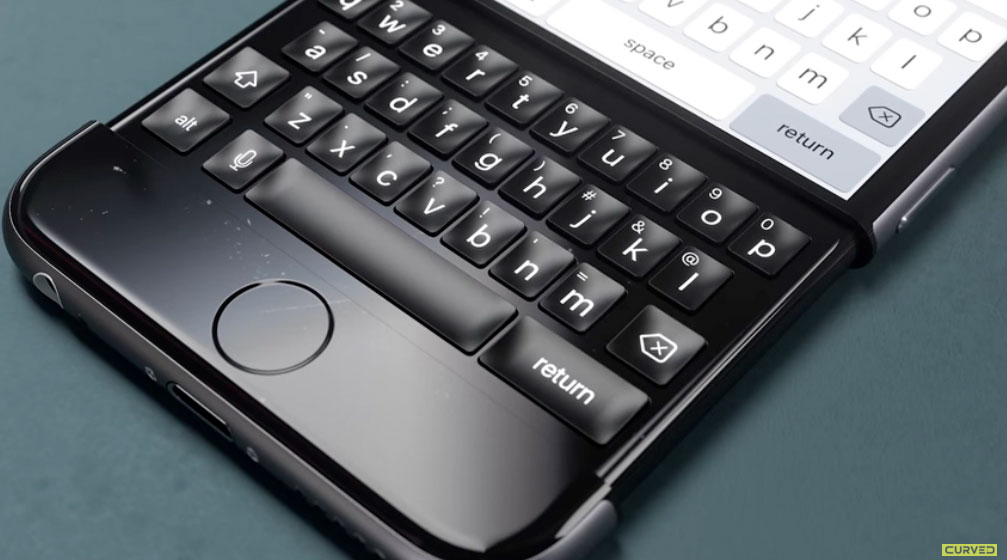 Concepto de teclado físico en un iPhone 6
