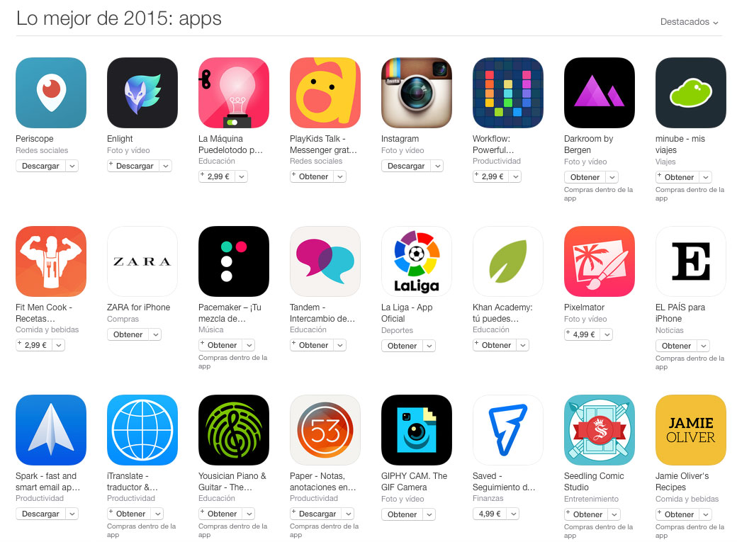 Las mejores Apps del 2015 según Apple