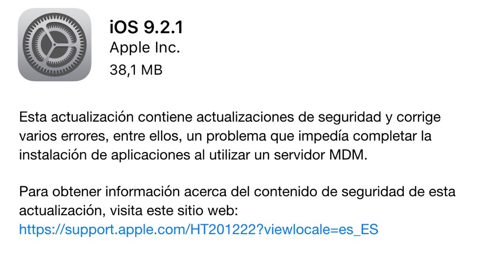 iOS 9.2.1