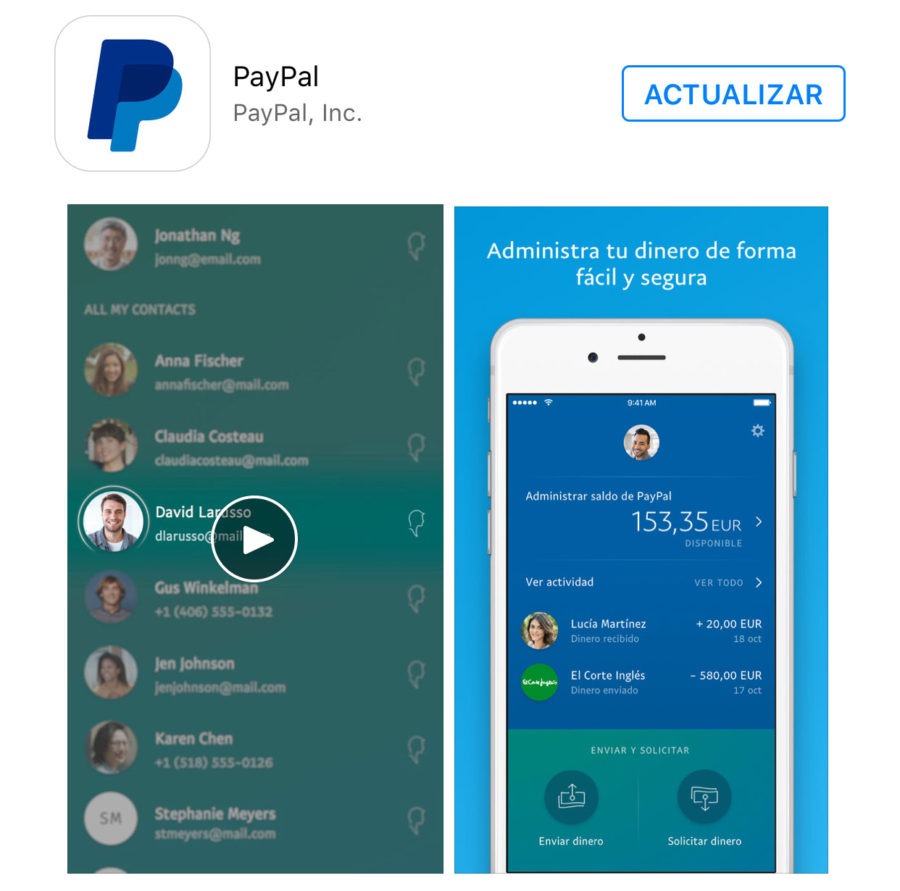 PayPal para iphone se actualiza