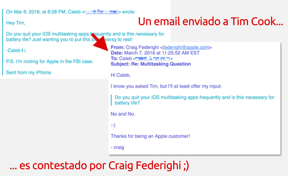 Email recibido de Craig Federighi