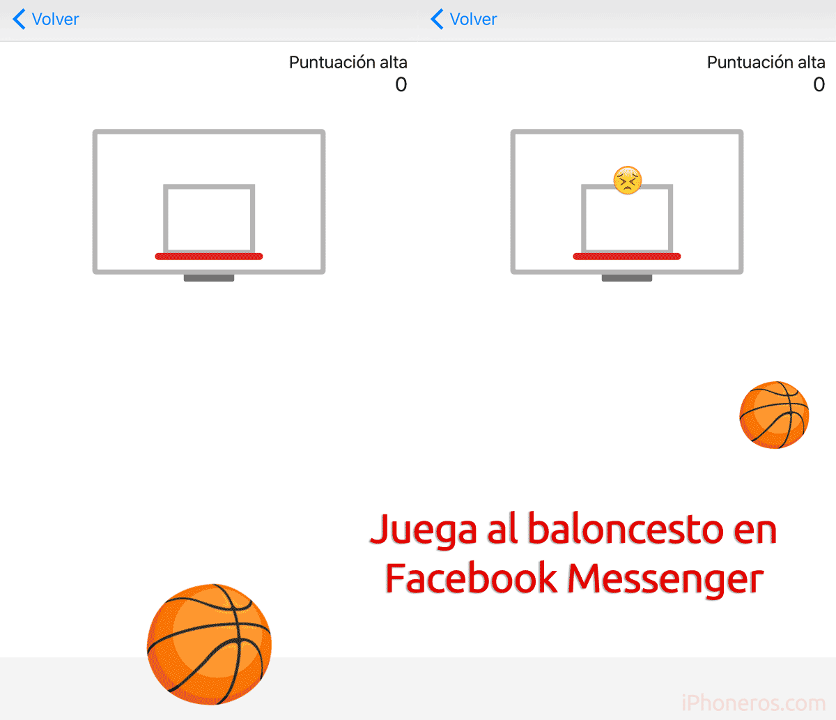 Juega al baloncesto con la App de Facebook Messenger