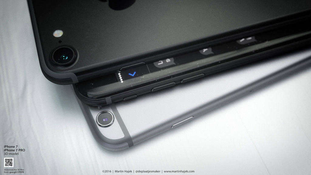 Concepto de diseño de iPhone 7 gris espacial oscuro de Martin Hajek