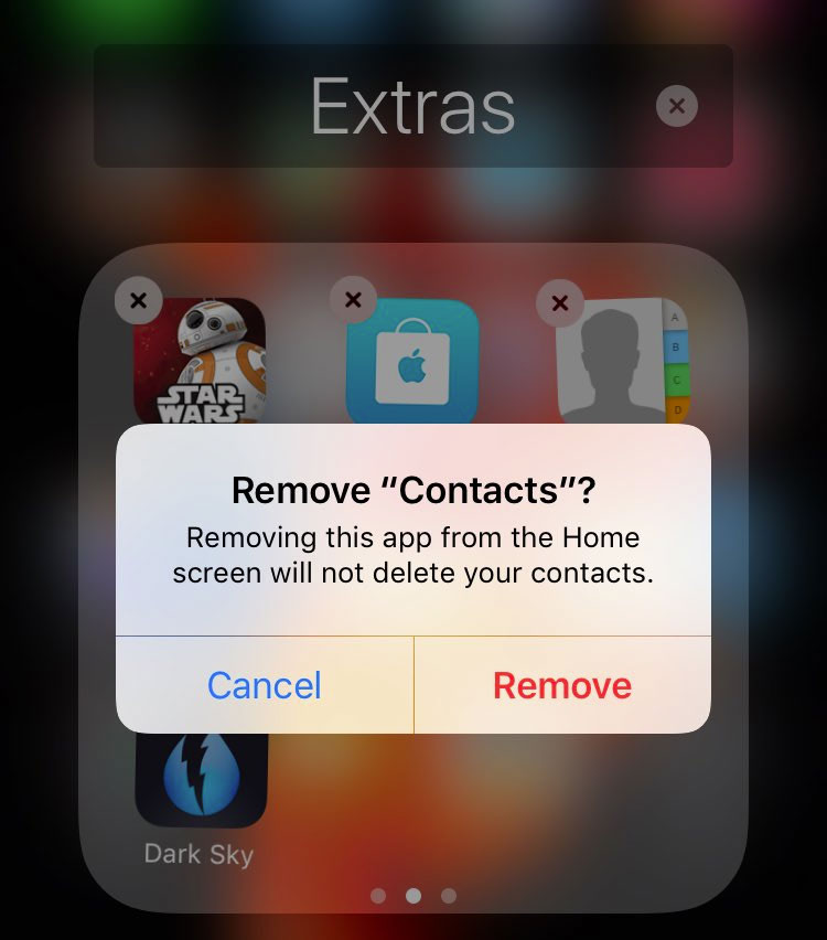 Borrar la App de Contactos en iOS