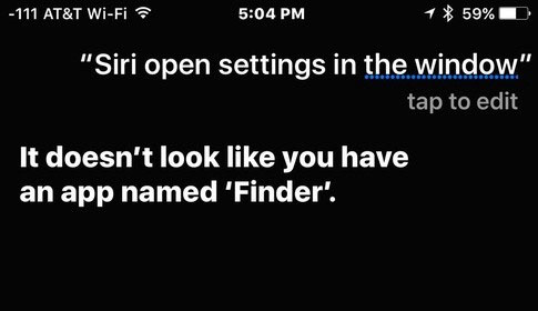 Siri menciona el Finder y no lo encuentra