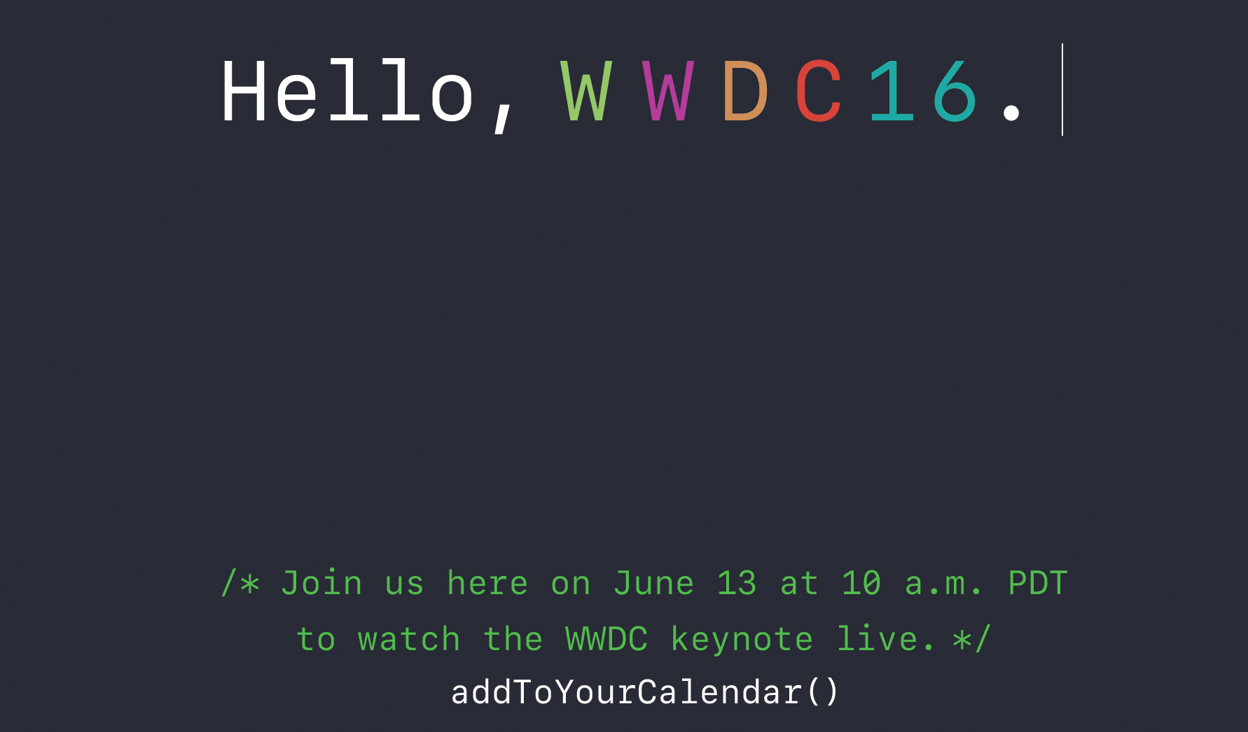 Retransmisión de vídeo de la Keynote de la WWDC 2016
