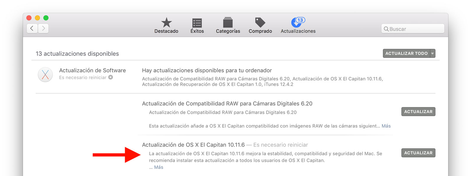 Actualización a OS X 10.11.6