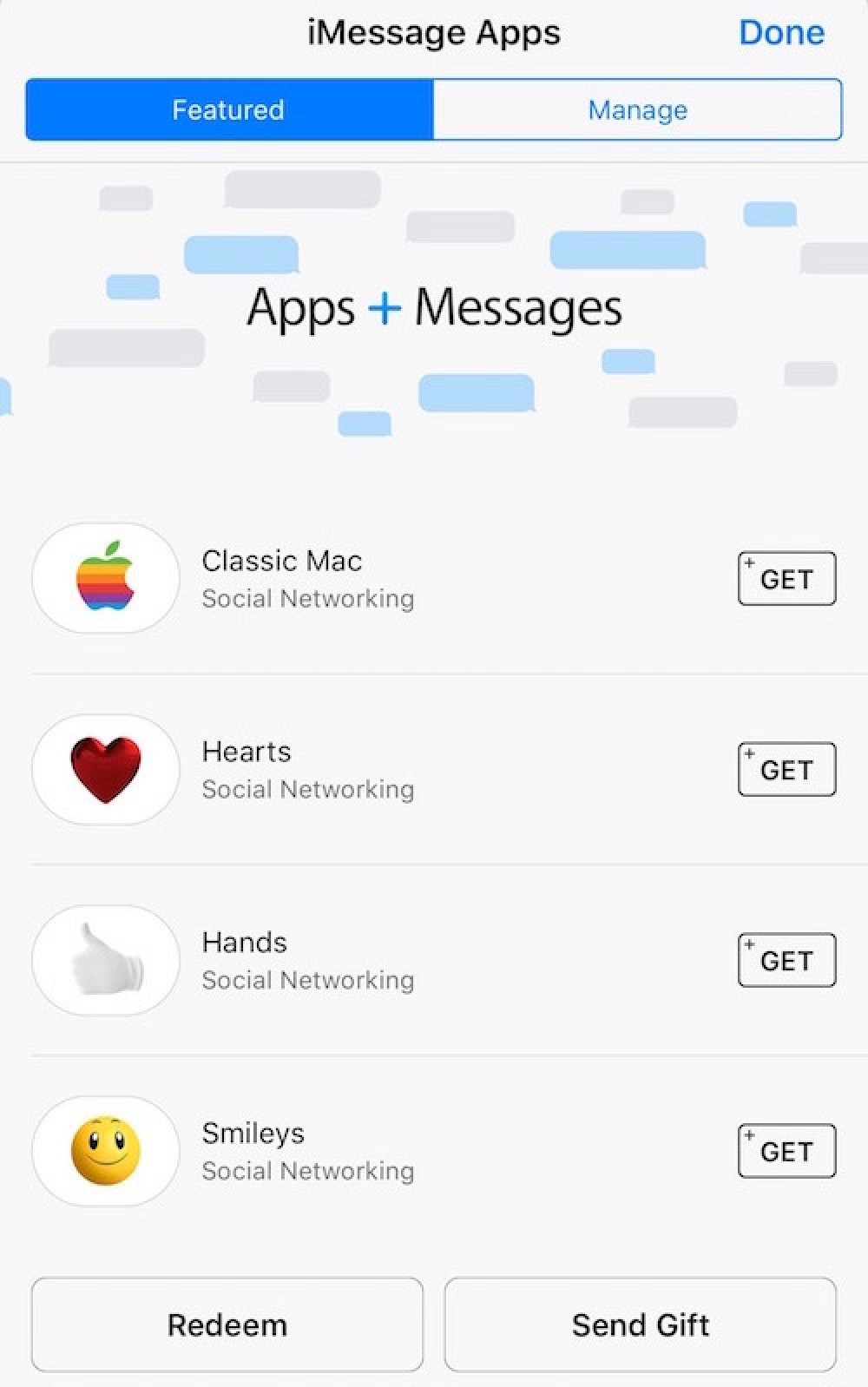 Packs de emojis en la App de Mensajes