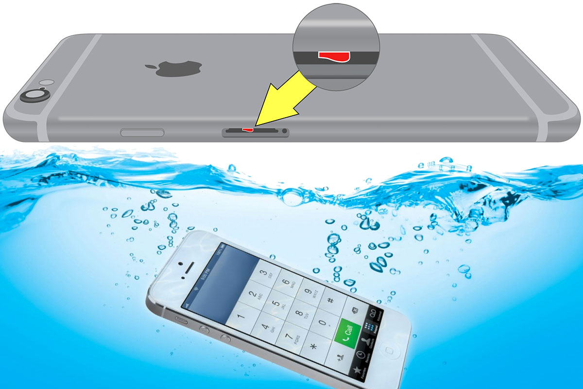 iPhone en el agua