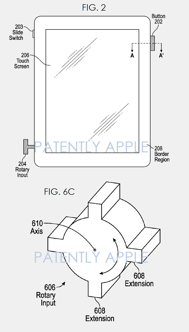 Patente mostrando la corona en un iPad