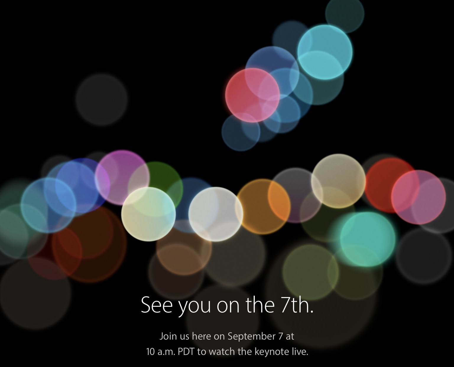 Invitación de la Keynote de presentación del iPhone 7