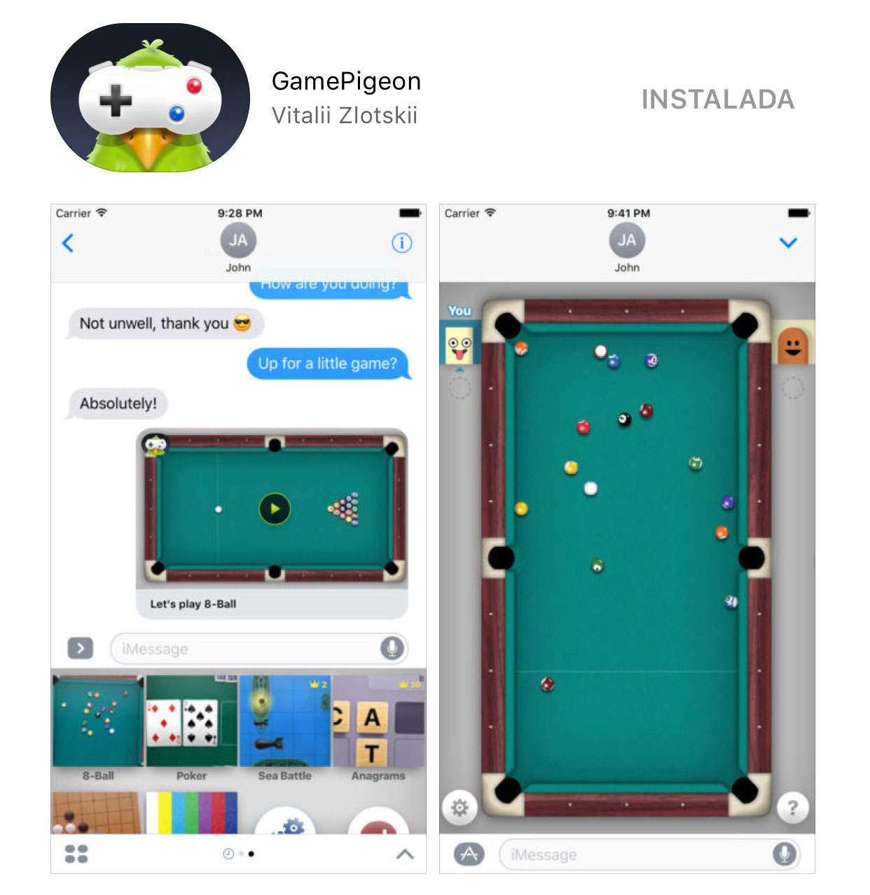 GamePigeon para la App de Mensajes