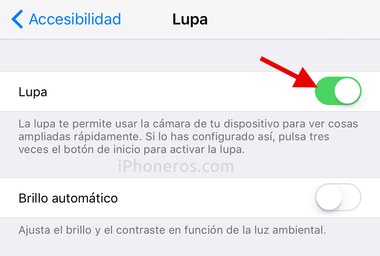 Lupa rápida en iOS 10