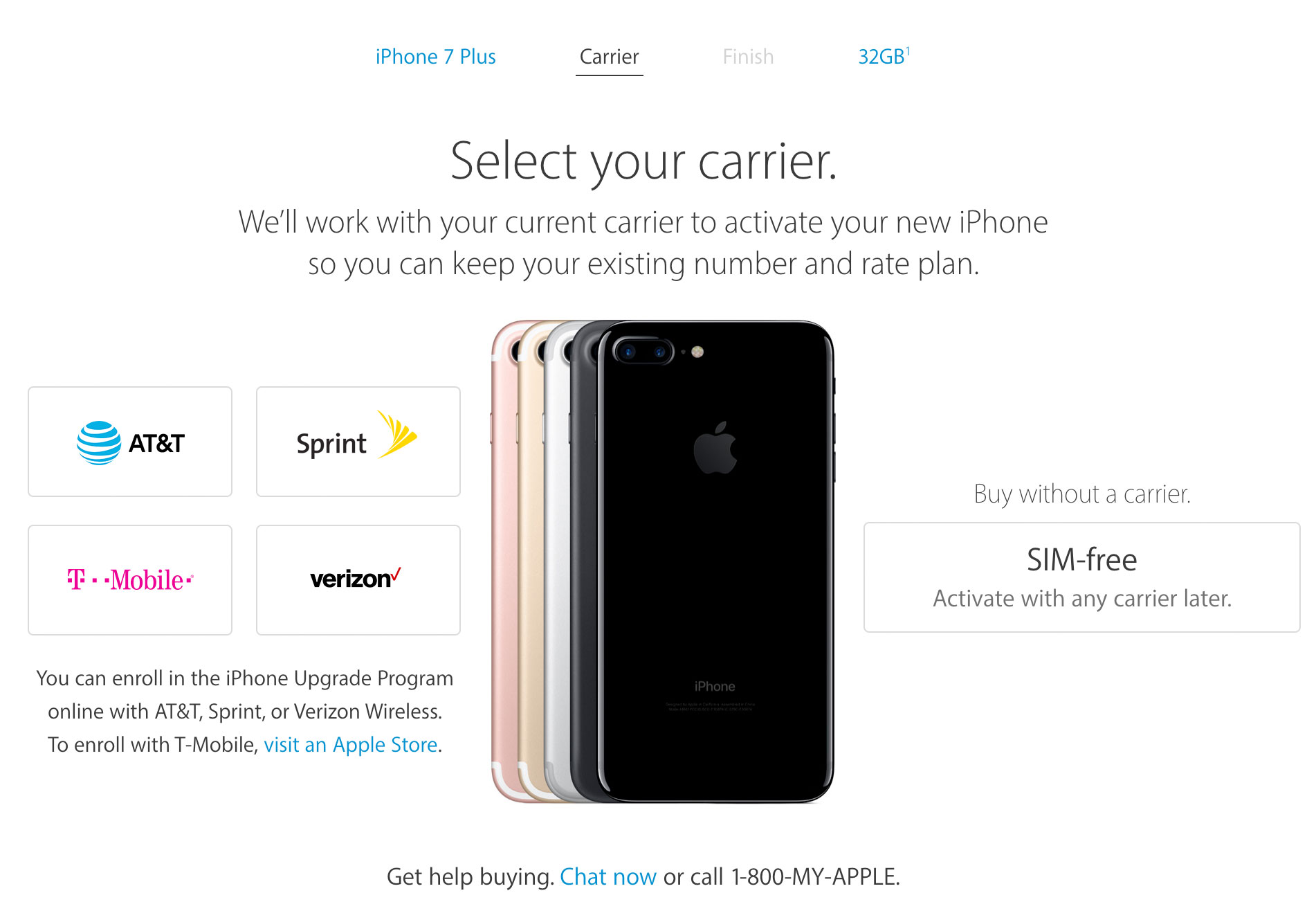 Versión SIM Free del iPhone 7 en EEUU