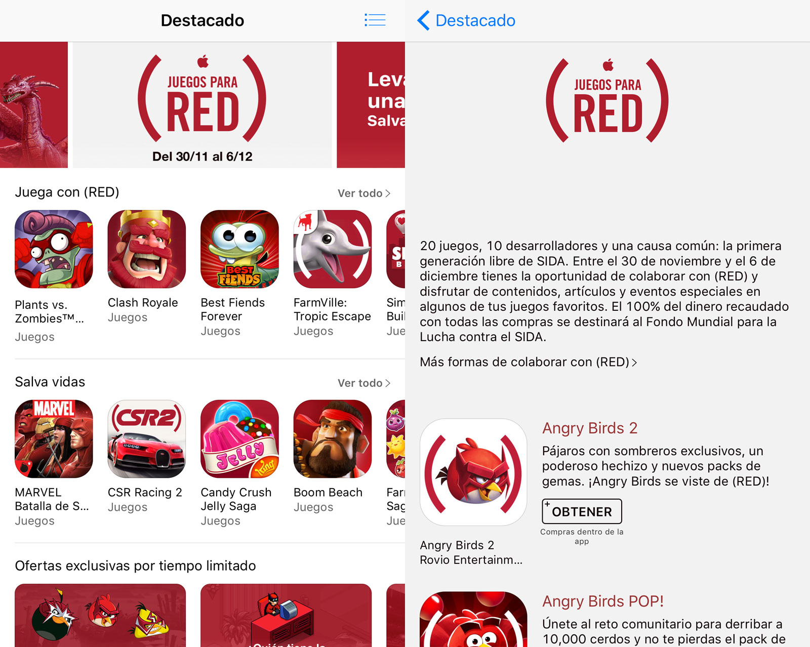 Juegos RED en la App Store