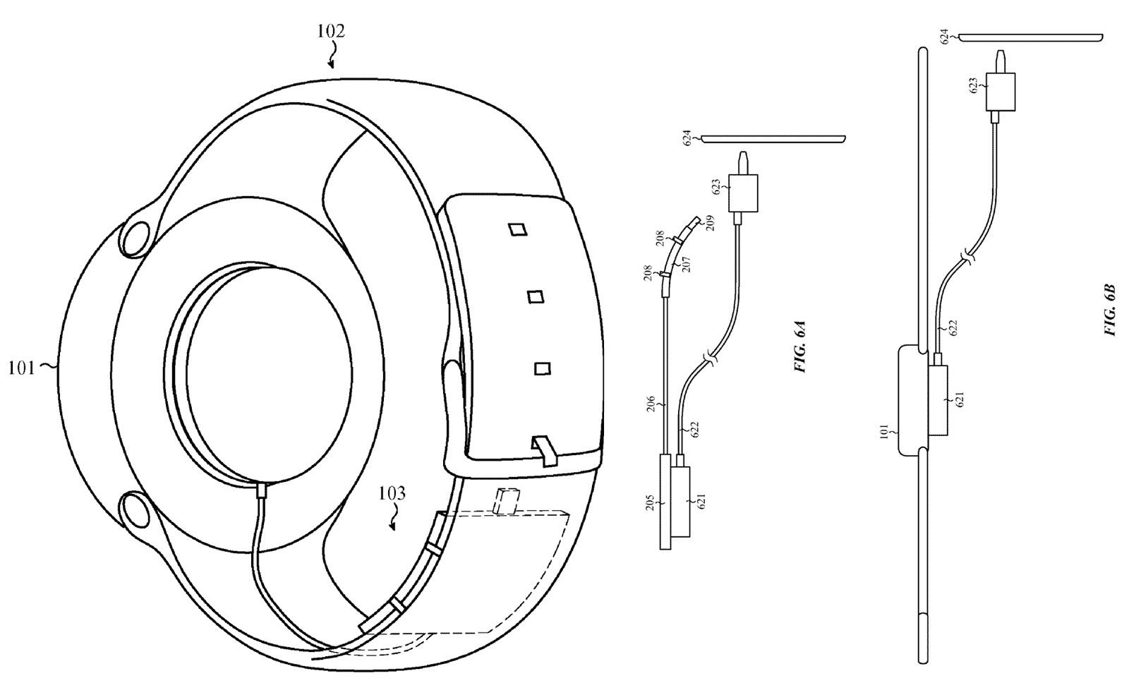 Patente de correa de Apple Watch con batería