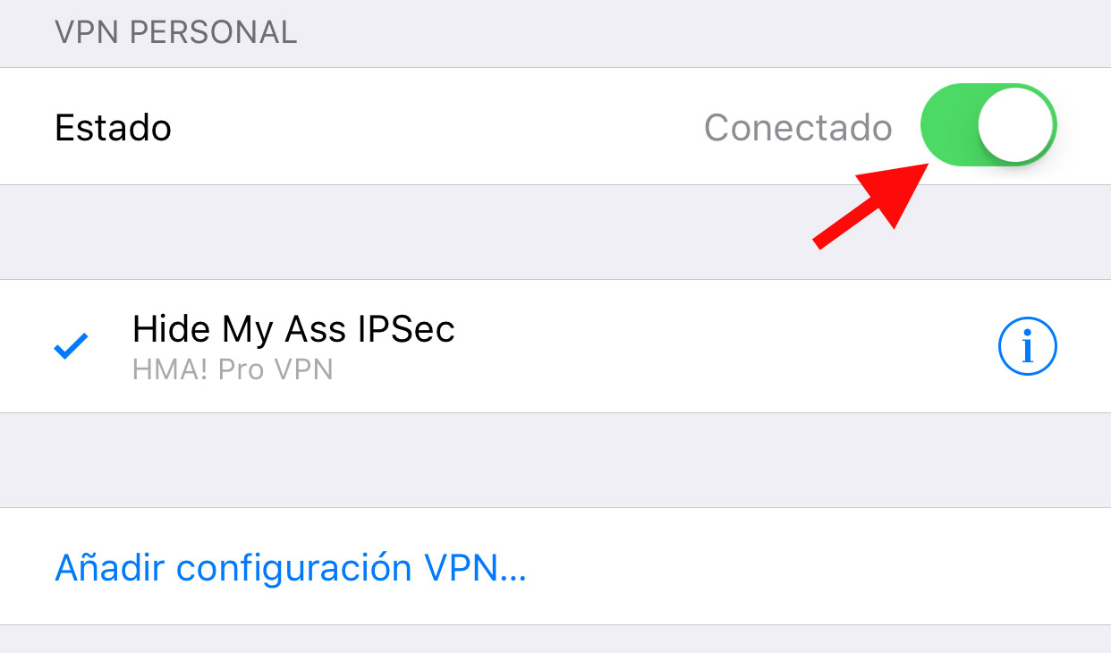 Conexión VPN en el iPhone