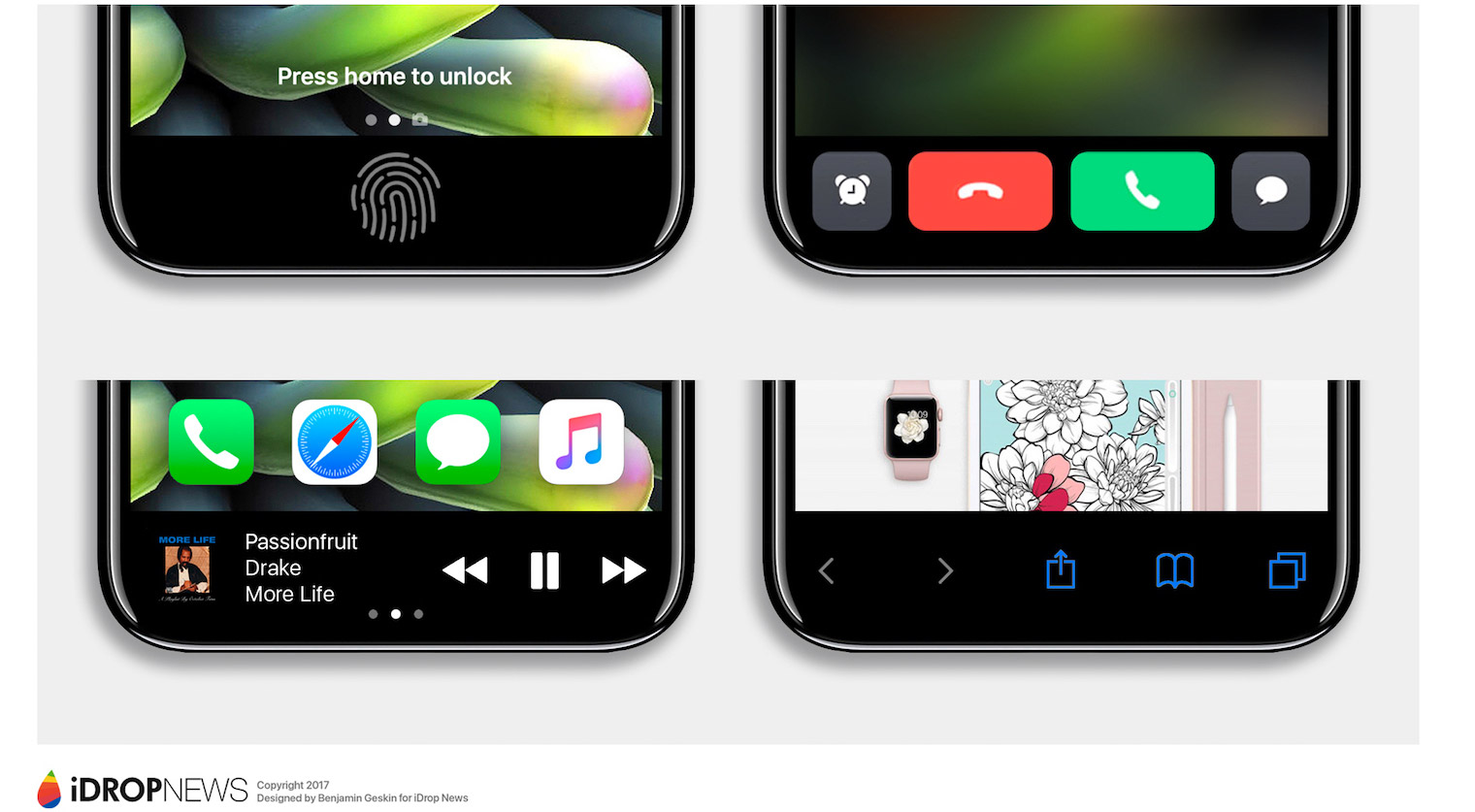 Concepto de diseño de iPhone todo pantalla