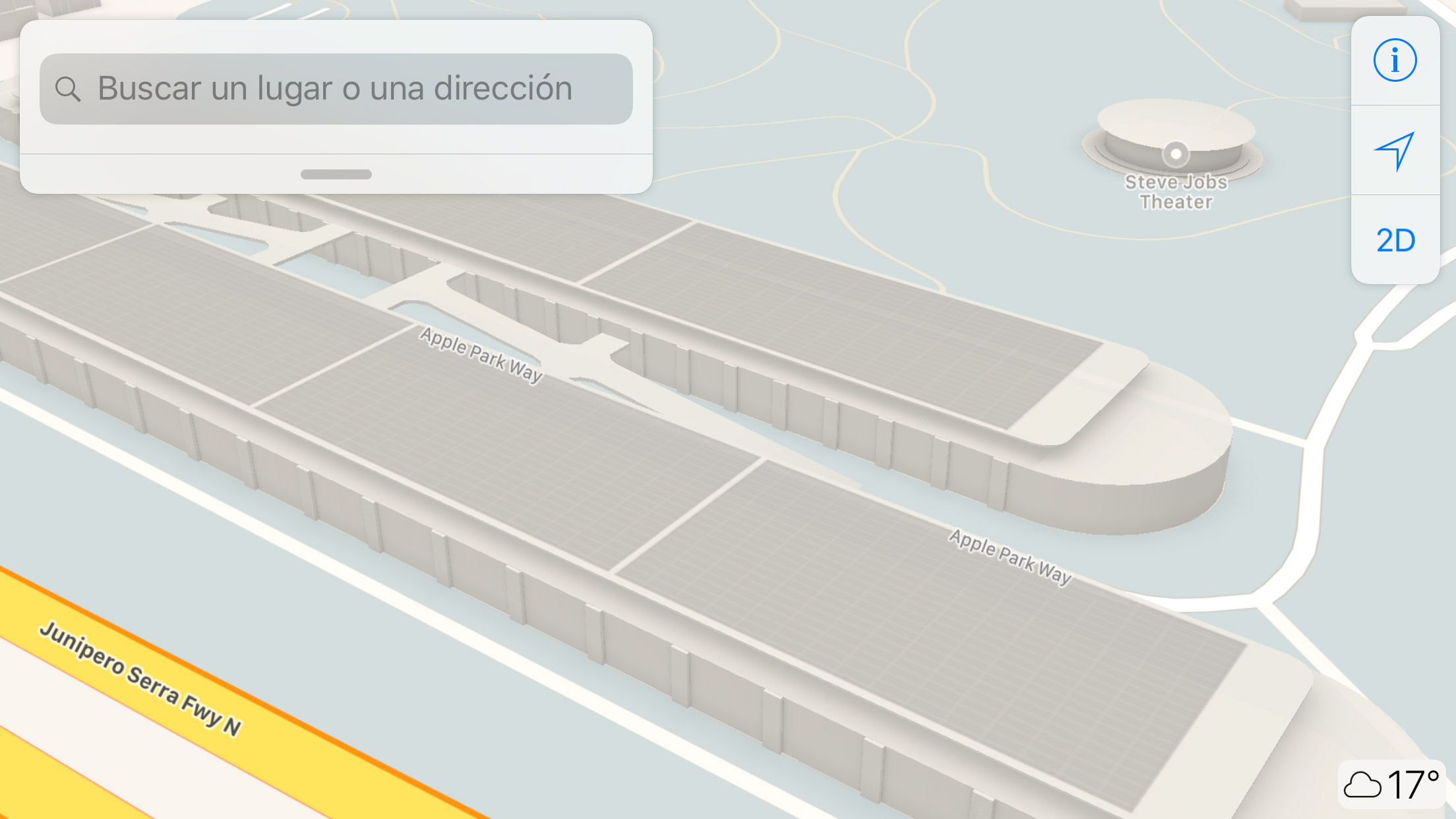 Parkings del Apple Park en la App de Mapas de Apple