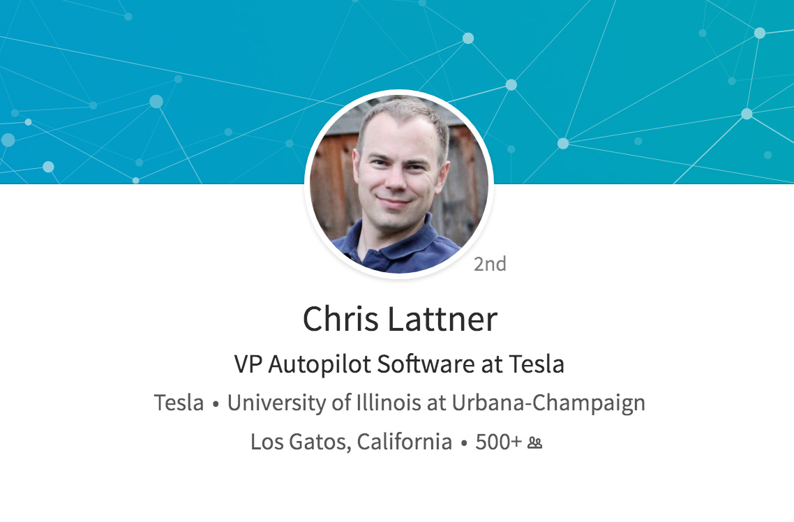 Chris Lattner en LinkedIn