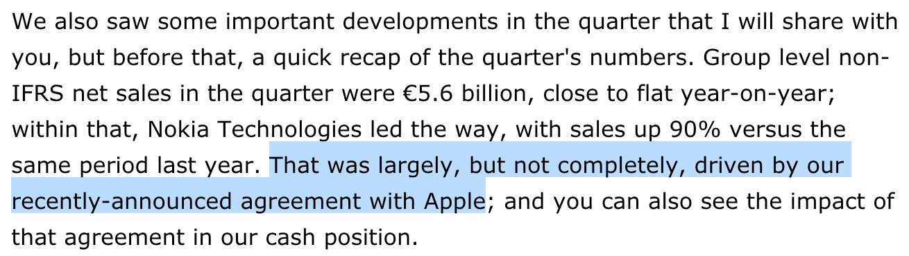 Confirmación de que el dinero viene de Apple