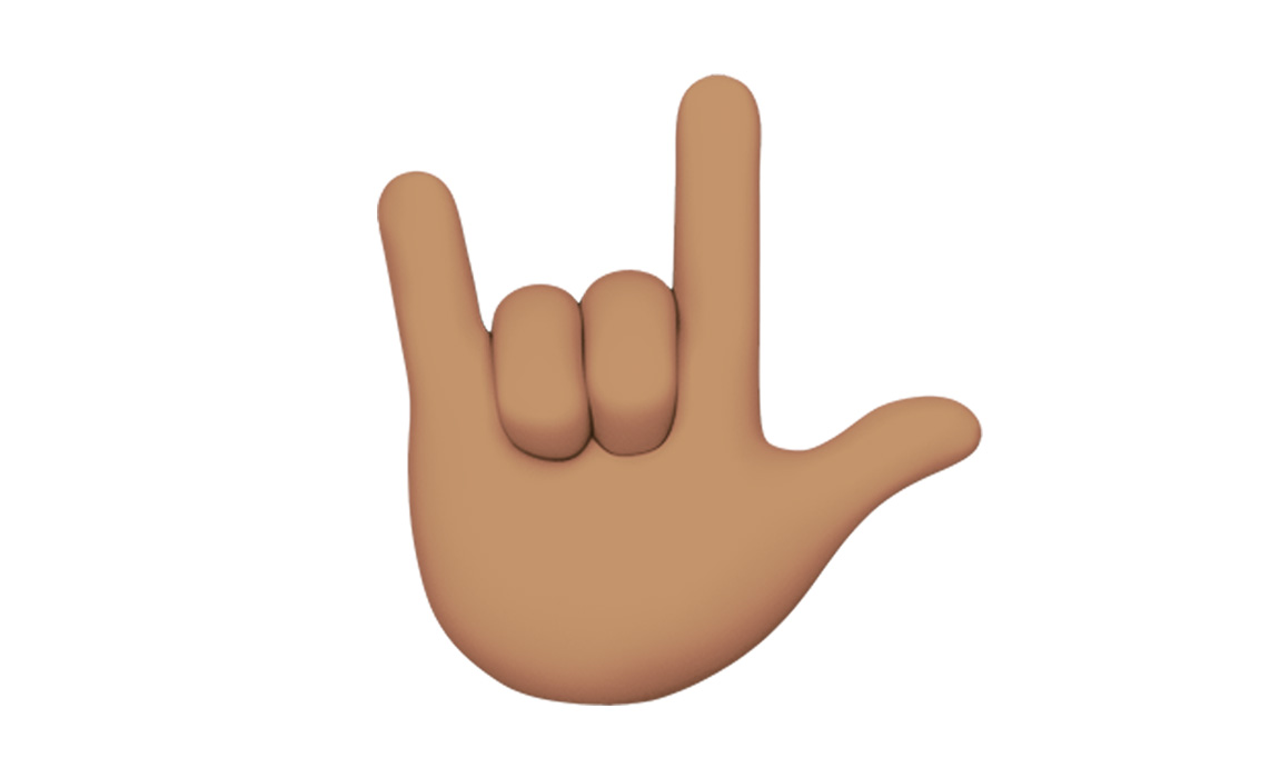 Emoji de te quiero en el lenguaje de signos norteamericano