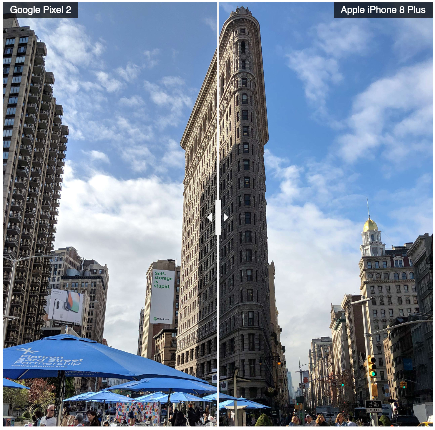 Comparación de imágenes tomadas con el iPhone 8 Plus y el Pixel 2