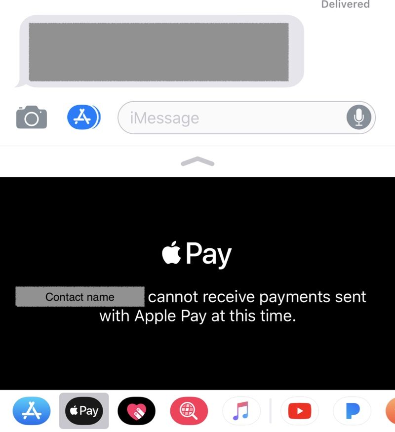 Error al enviar dinero con Apple Cash a una persona que no puede recibirlo