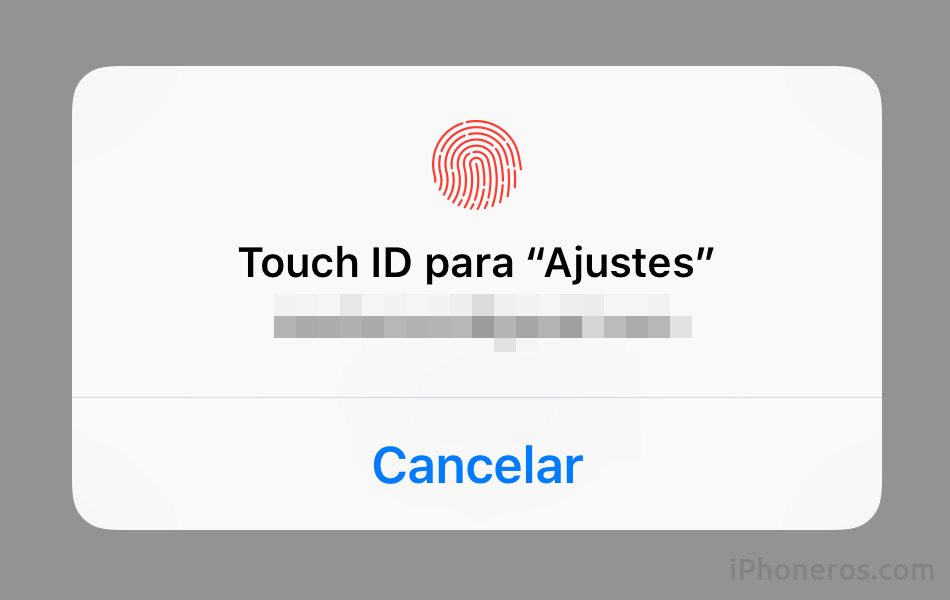 Pidiendo autenticación vía Touch ID